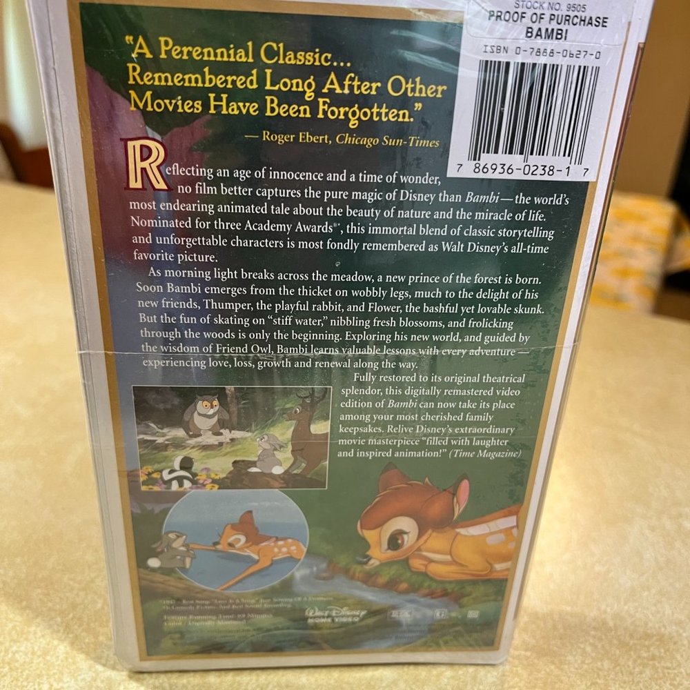 Limited Edition - Bambi VHS 55th Anniversary Brand New Sealed - Picture 2 of 2